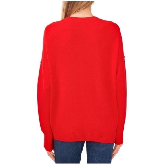 Vince Camuto Bright Cherry Red Love Sweater NWT - Picture 2 of 16